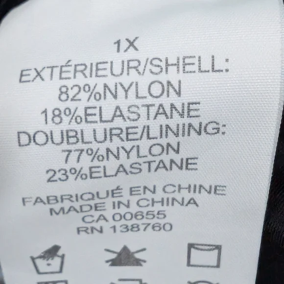 Sea Blue Patterned Swim Top Roomy Women's 1X - Picture 8 of 10